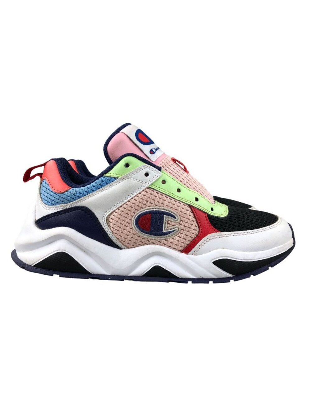 Champion Women's Size 7 93 Eighteen SP Block Black Pink Leather Sneakers Shoes